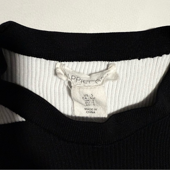 Happily Grey Ribbed black and white tank size Small - Picture 2 of 7